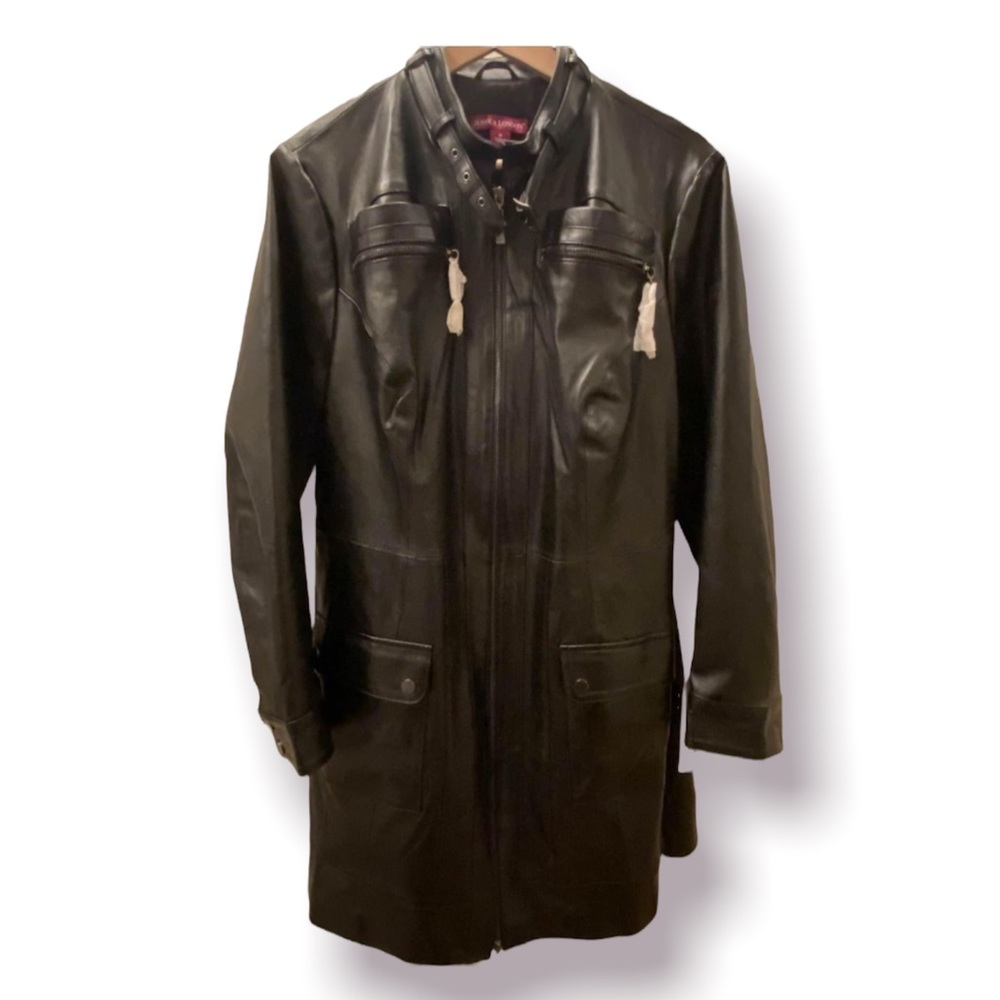 Jessica London Genuine Leather Coat • Woman 18 • NWOT